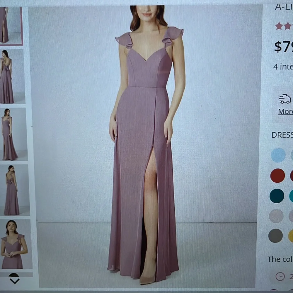 Azazie Everett in dusty rose - Picture 1 of 3